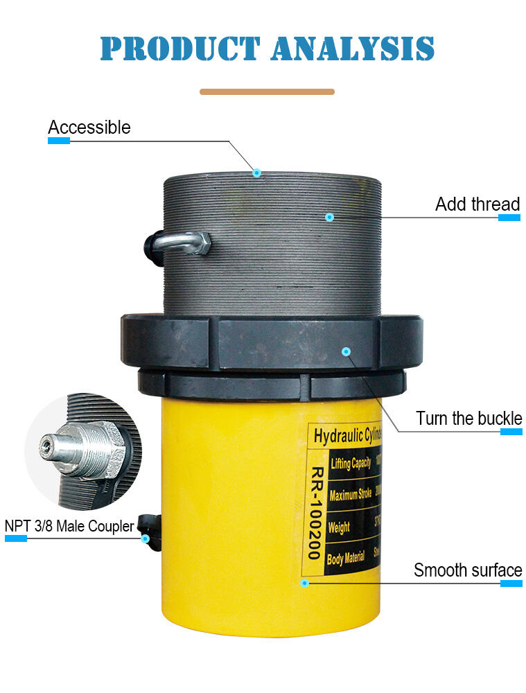 rr 100200 100ton 200mm stroke lock nut hydraulic press cylinder-2