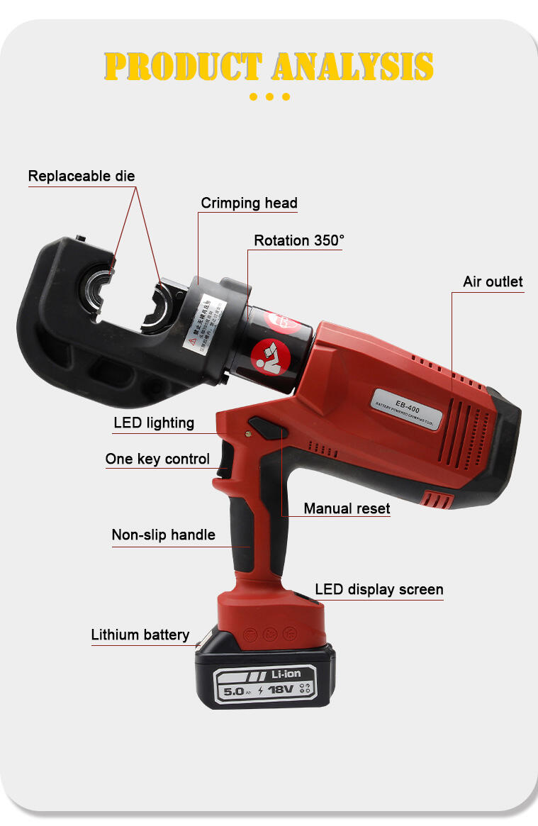 eb 400 brushless battery powered hydraulic cable crimping tool-6