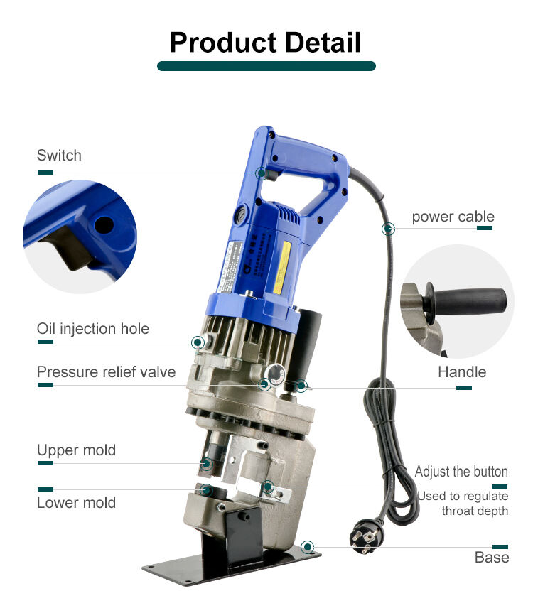 mhp 20 u channel portable electric hydraulic punching tool angle steel hole punching machine-5