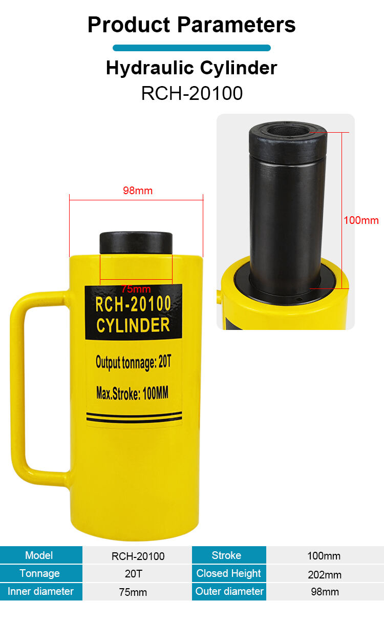 rch 20100 center hole hydraulic jack hollow ram hydraulic plunger cylinder-1