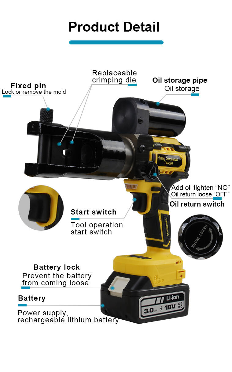 cm 300 rechargeable hydraulic clamp electro   hydraulic crimping tool-2