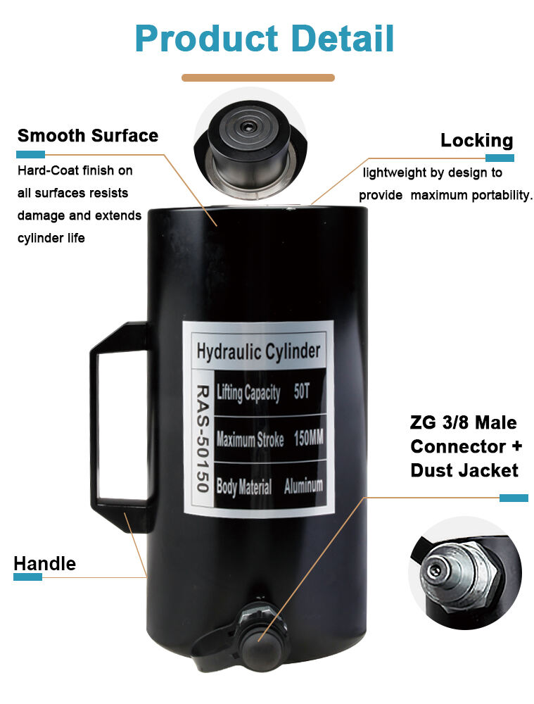 ras 50150 lightweight 50ton long stroke aluminum hydraulic cylinder price-2