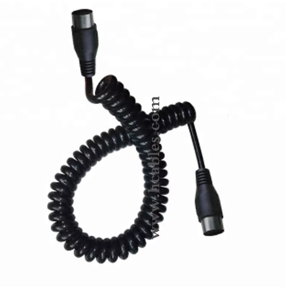 DIN Power Cable 3/4/5/6/7/10/12/13 Pin Spiral Insulated PVC Stranded Conductor Type for Power Applications