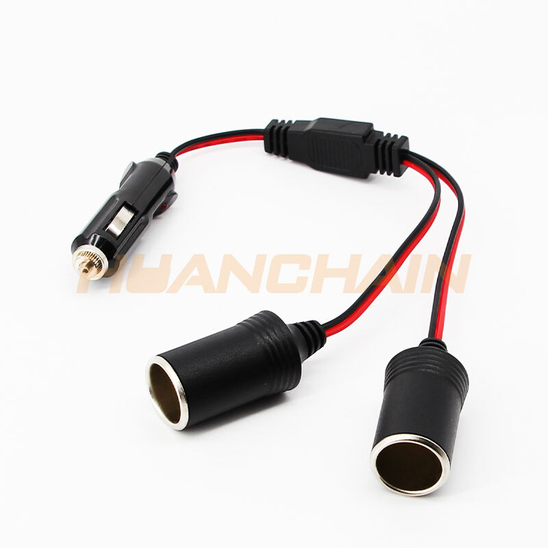 Dual Port 12V Car Cigarette Lighter Socket, 2-in-1 Power Adapter Indicator for Trucks & Cars