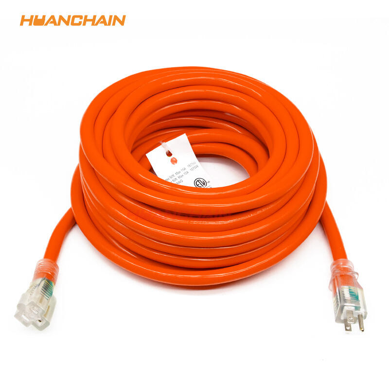 ETL CETL Listed Approval NEMA 5-15P to 5-15R 14/3 SJTW Flexible Resistance Waterproof Outside Light Duty Extension Cord 50 ft