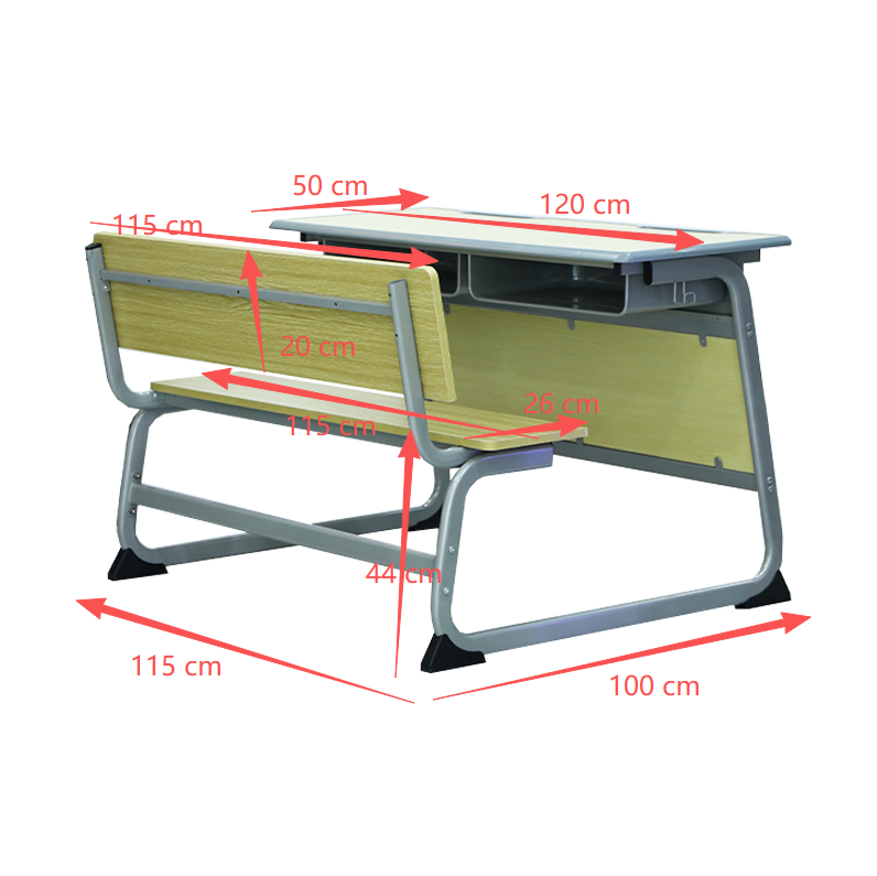 SS0283-2 Mesa e Banco para Alunos com Assentos Duplos