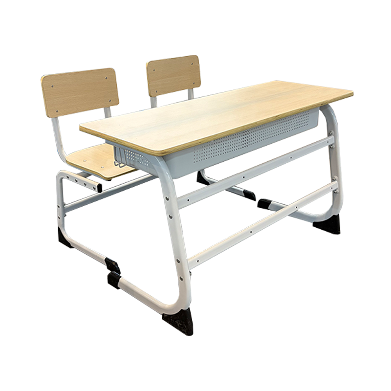 SS0185-1 Conjunto de Mesa e Cadeira Escolar Dupla em Madeira