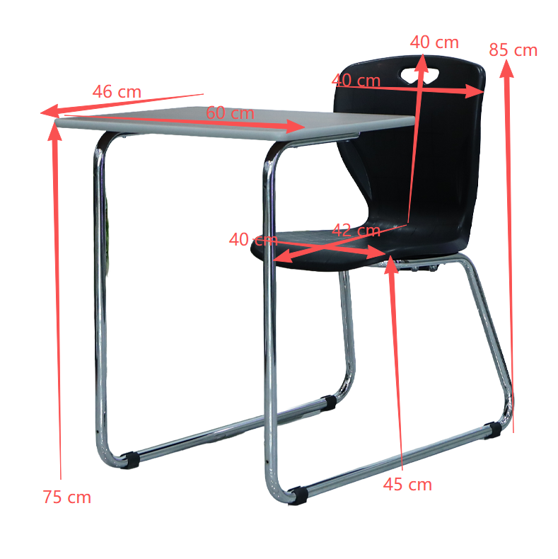 CC0027 Classroom Furniture Student Chair with Writing Tablet