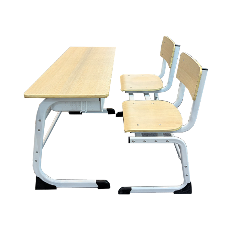 SS0185-1 Conjunto de Mesa e Cadeira Escolar Dupla em Madeira