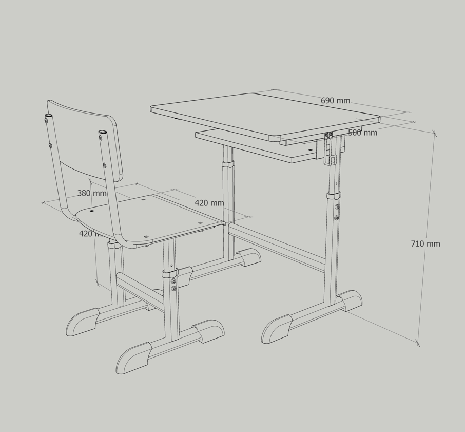 SS0136 Adjustable Height Study Table