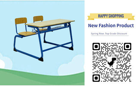 SS0272 Classroom Student Table Double Desk with Long Bench