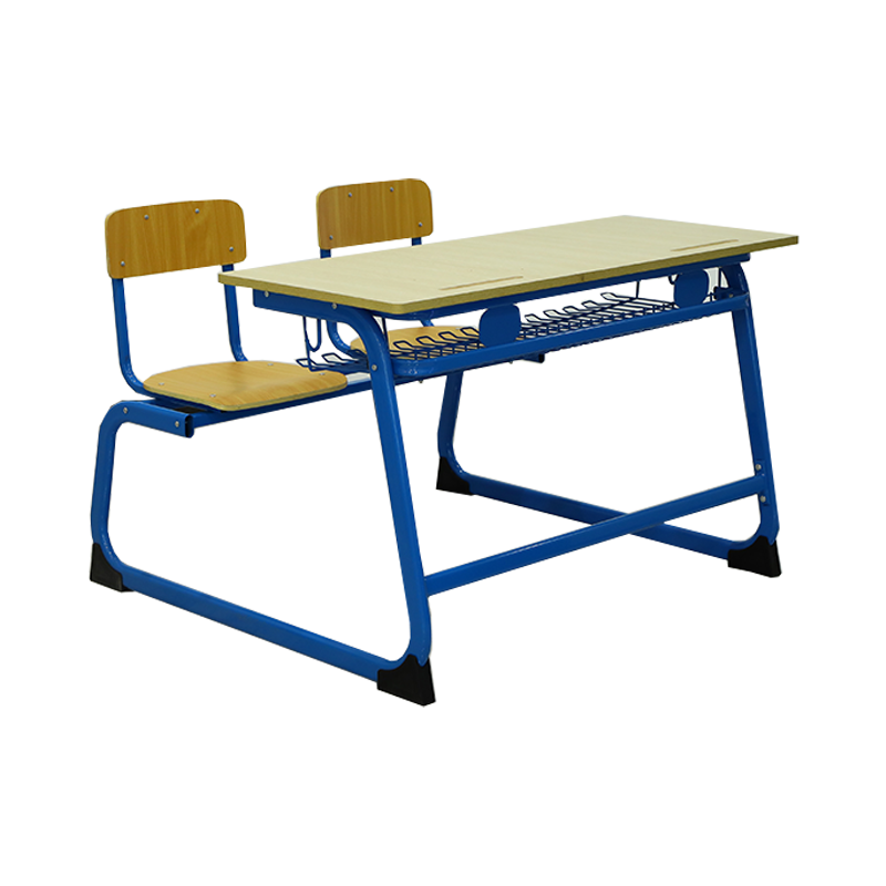 SS0272 Student Table Double Desk with Long Bench