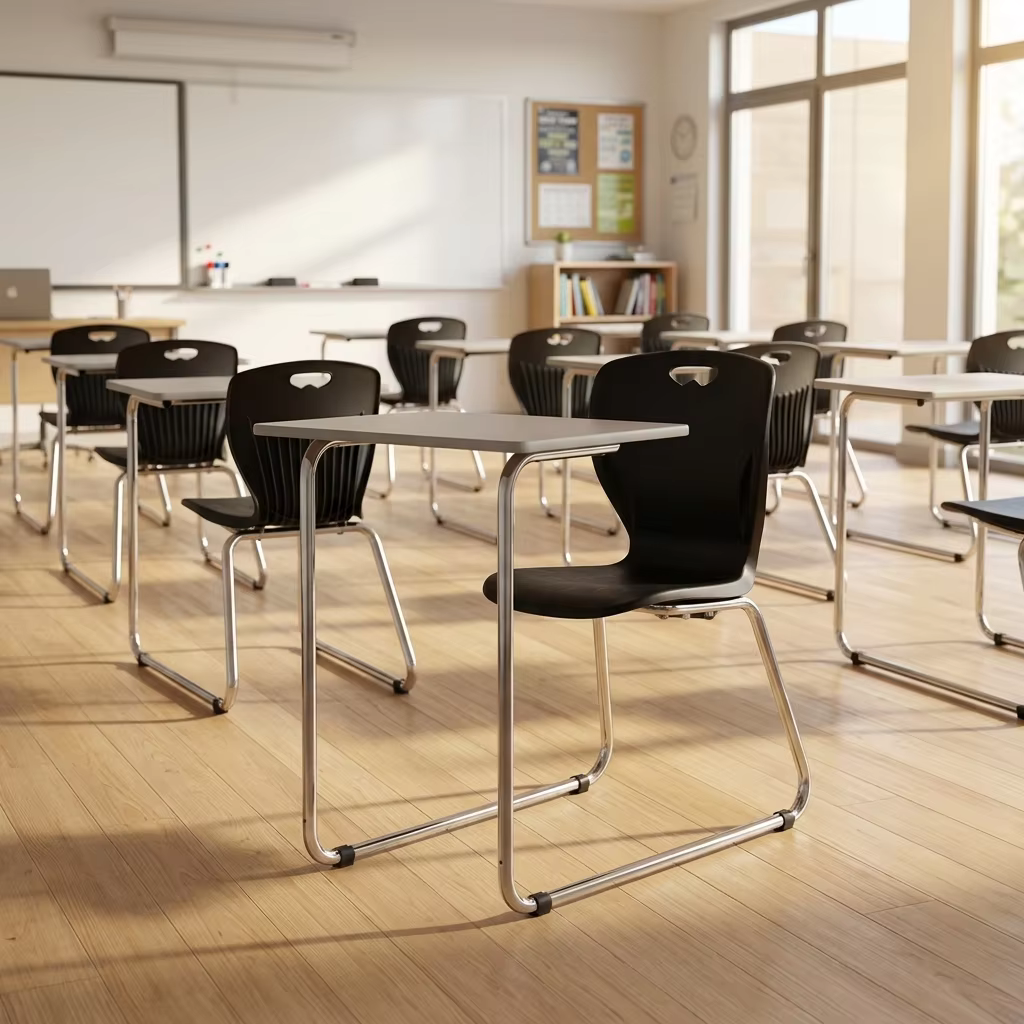 cc0027 classroom furniture student chair with writing tablet-1