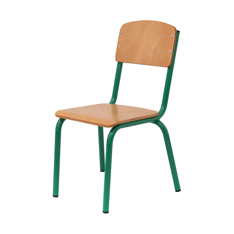 Chaise simple en bois avec pieds métalliques pour élèves SC0136