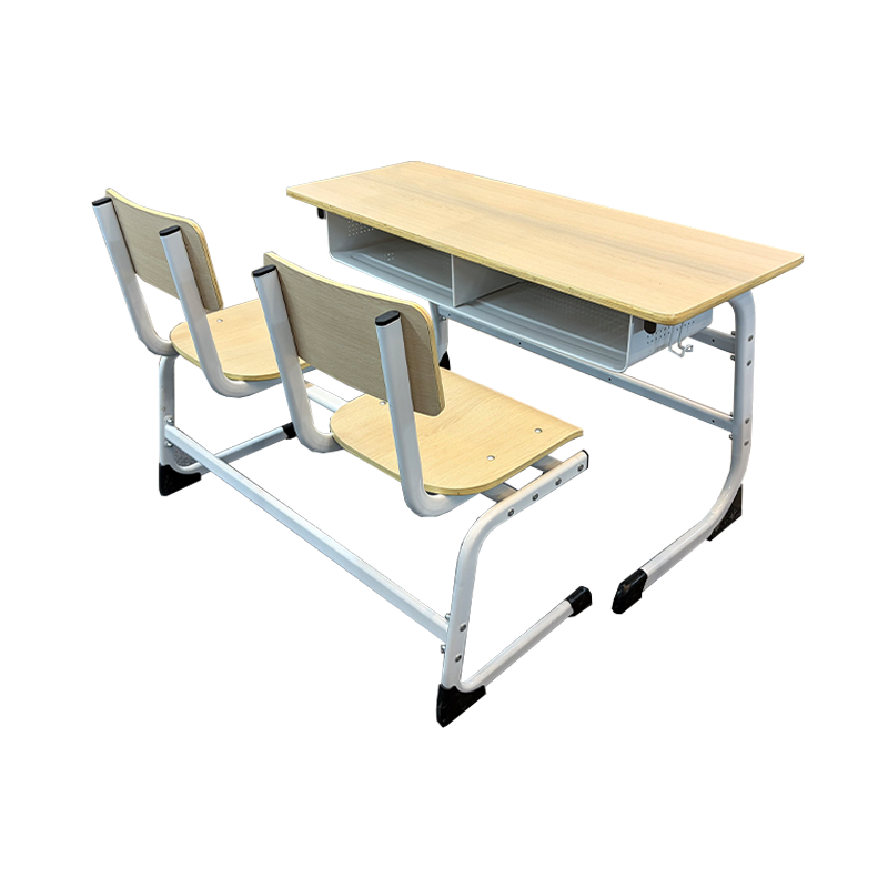 SS0185-1 Conjunto de Mesa e Cadeira Escolar Dupla em Madeira