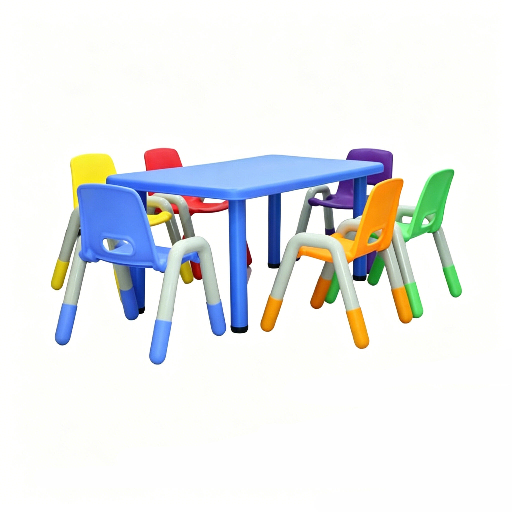 KG2005-1 Kids Study Plastic Desk  With 6 Chairs