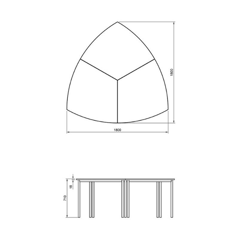 AT0106 Wooden 6 Seat Combination Study Table Set