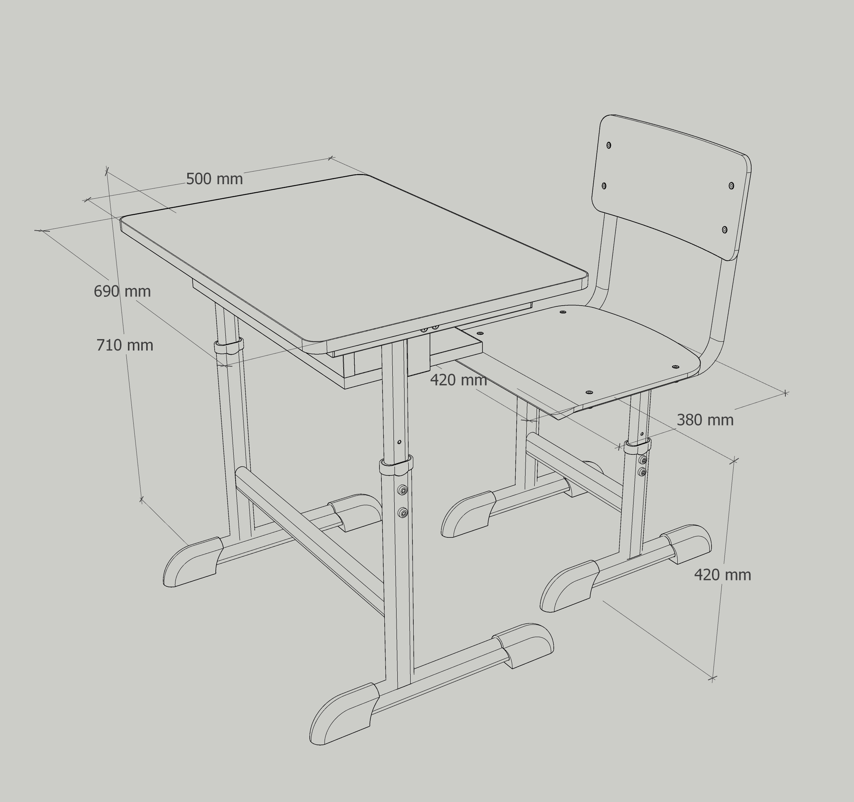 SS0136 Adjustable Height Study Table