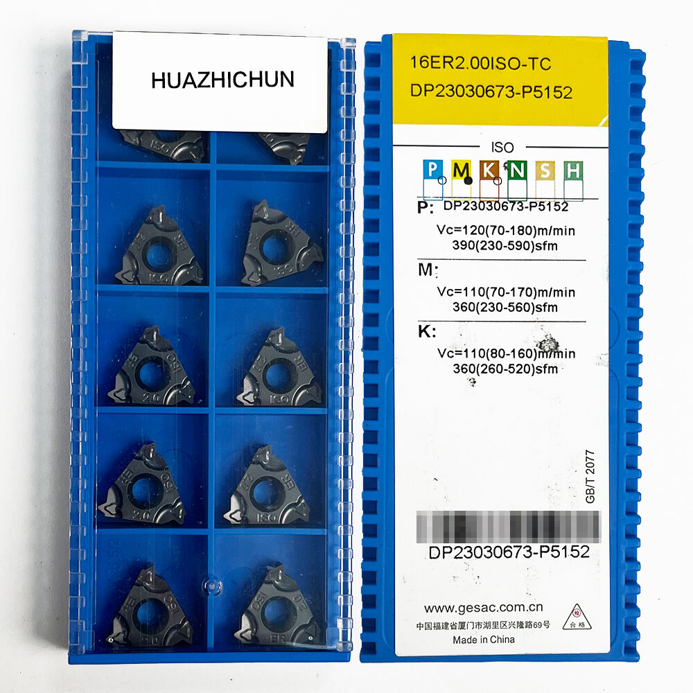 Insertos roscados de carburo CNC HUAZHICHUN 16ER2.00ISO-TC GM3225