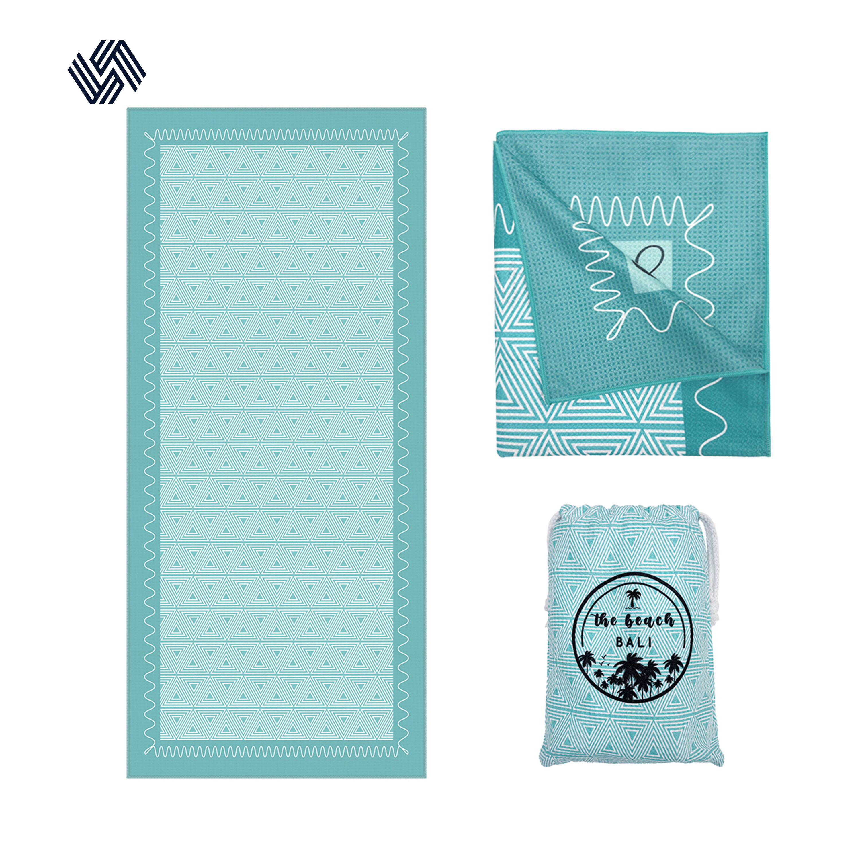 Waffle beach towel with bag