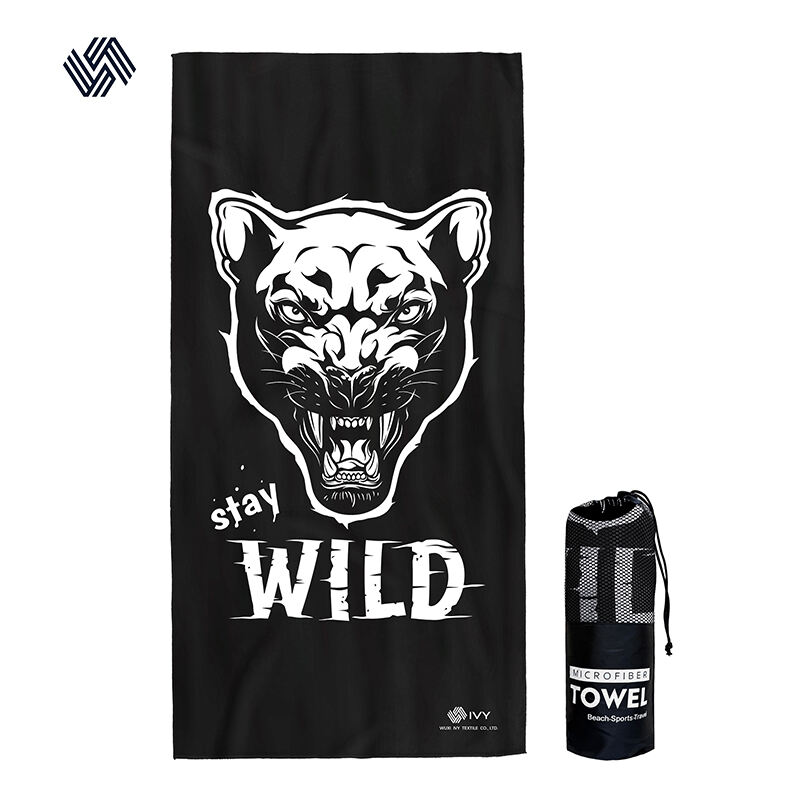 Suede gym towel with bag