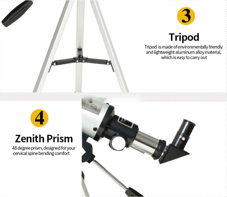 70mm Astronomical Refracter Telescope with Tripod And Finder Scope