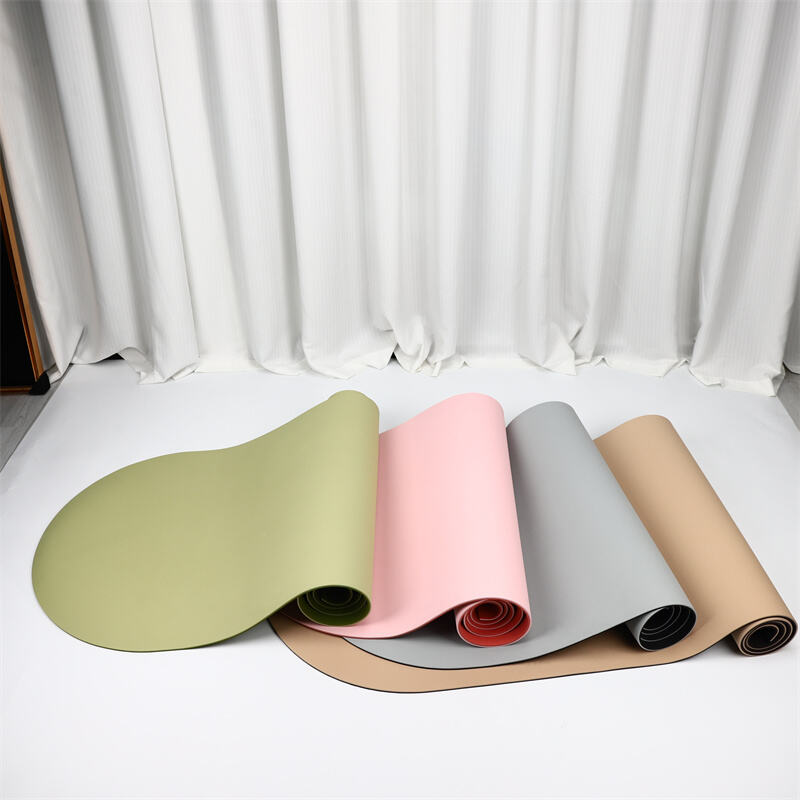 Double Layer TPE Yoga Mat Eco friendly Custom Logo Printed Oval Yoga Mats