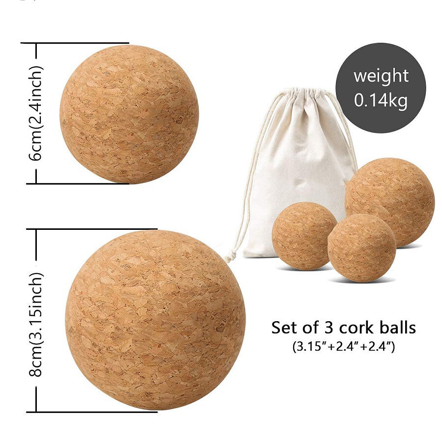 Custom Logo Massage Ball Supplier Fitness Accessories Cork Massage Ball