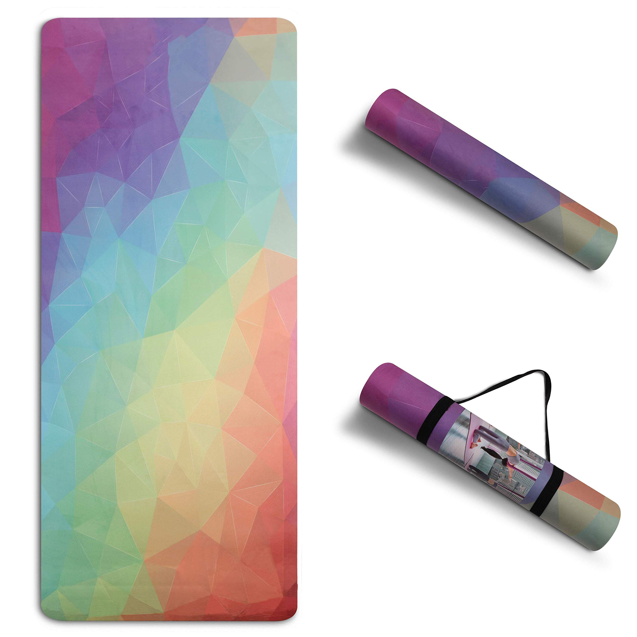 Custom Printed Suede TPE Mat Non Slip Eco-Friendly Durable Yoga Mats