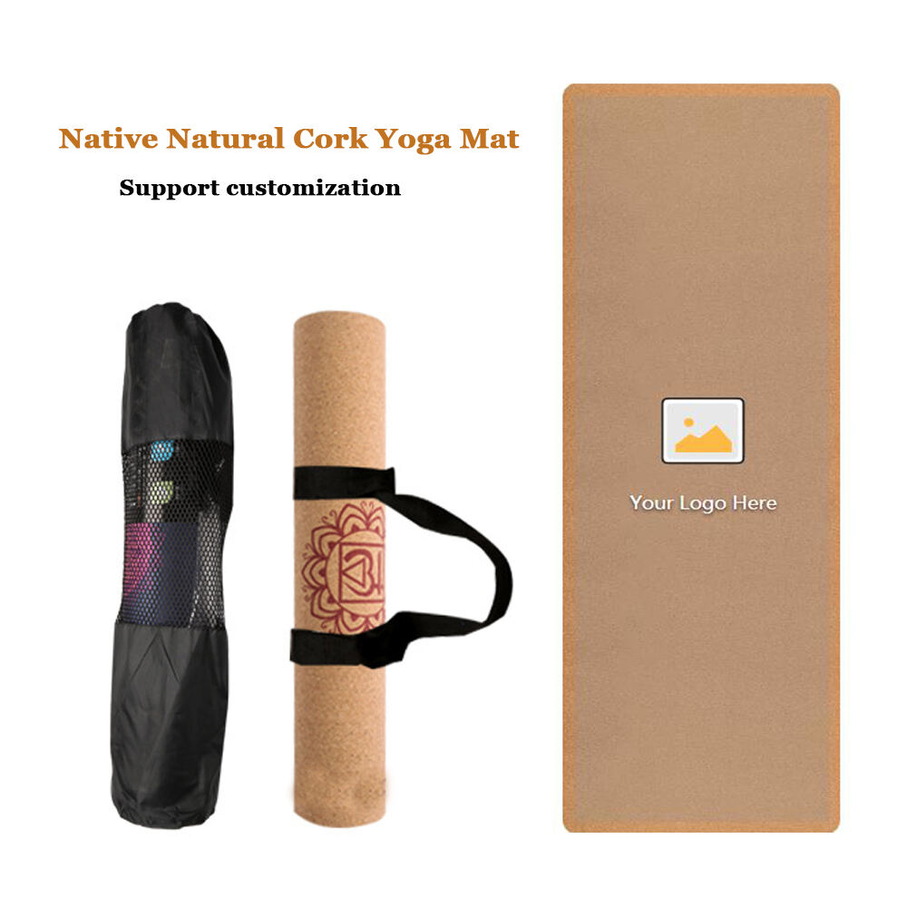 Natural Cork Yoga Mat Custom Logo Thick Cork/TPE Mat Supplier