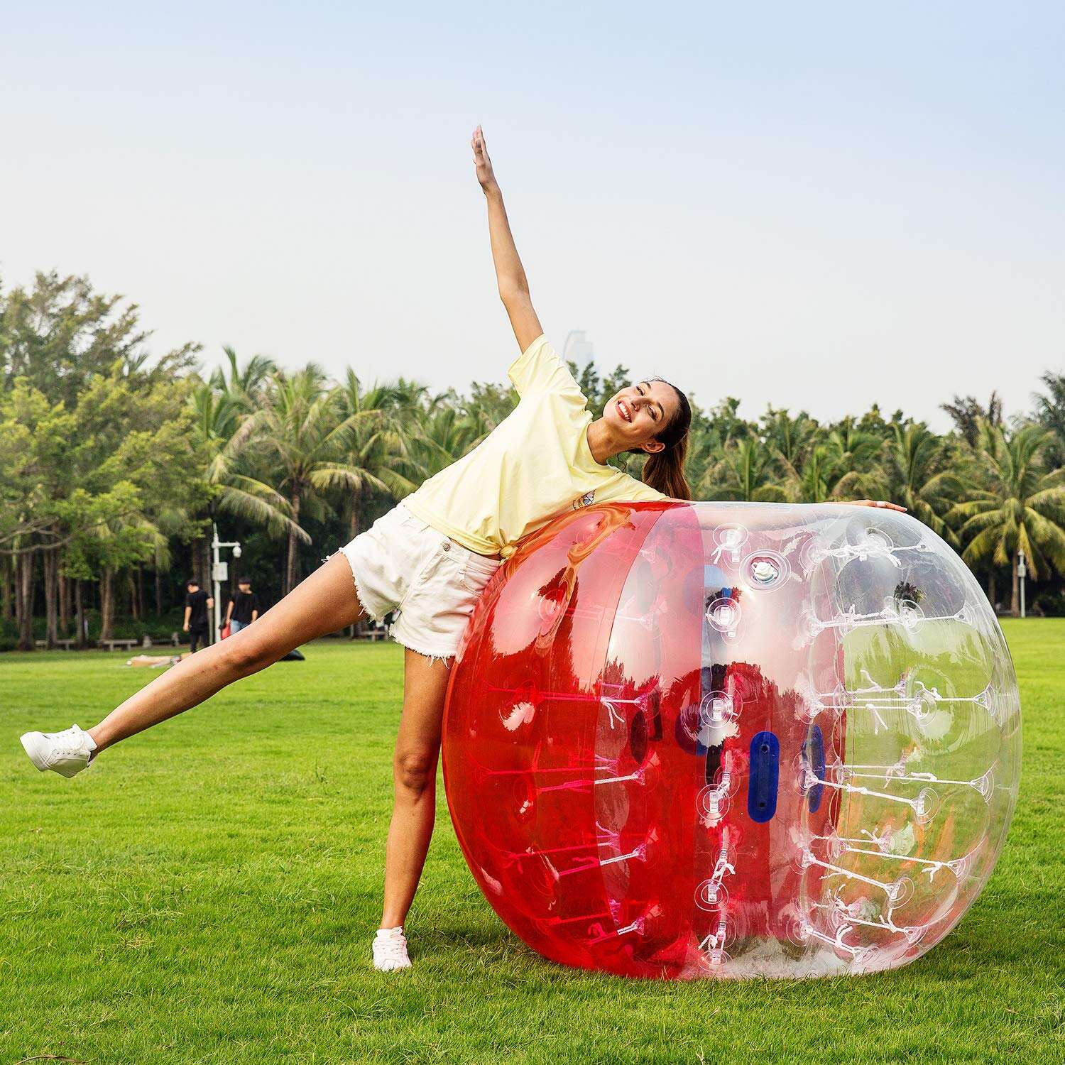 Pelota de fútbol inflable Zorb Ball de 1.5 m con forma de burbuja y forma humana