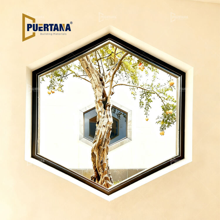 Special Shape Picture Fixed Window Aluminum Hexagon Windows