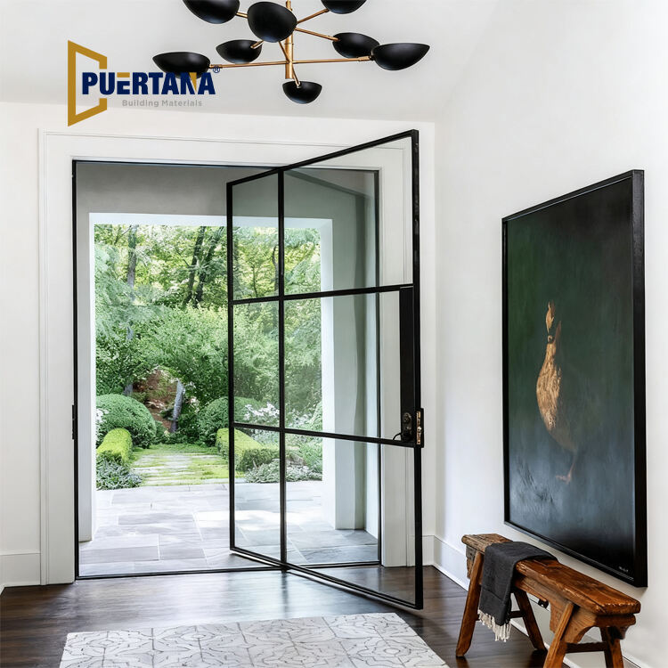 Puerta Interior Giratoria de Aluminio de Bajo Mantenimiento - Marco a Prueba de Óxido para Áreas de Alto Tráfico