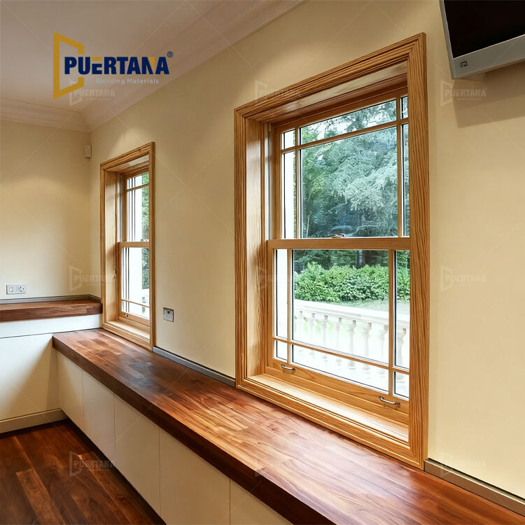 Colonial Style Aluminum Clad Wood Timber Double & Single Hung Windows Vertical Sliding Sash Window for Cottage House