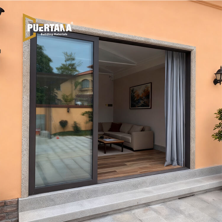 Porte-fenêtre coulissante en verre aluminium pour balcon terrasse véranda maison