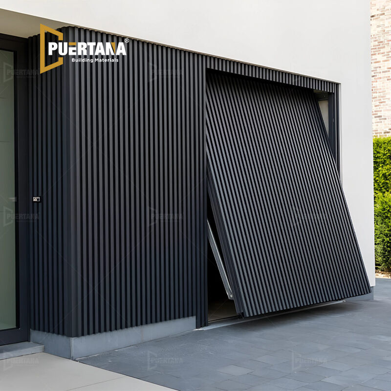 Vertical Slat Design Flush Mount Seamless Tilt Up Flip Up Aluminum Garage Doors