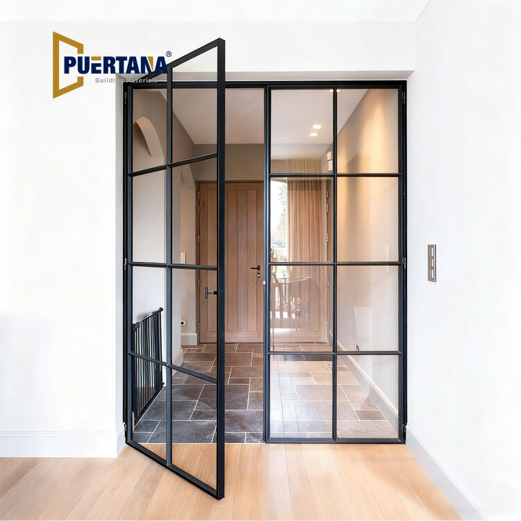 Paredes divisorias de vidrio con puertas batientes de aluminio para interiores Divisores de ambientes