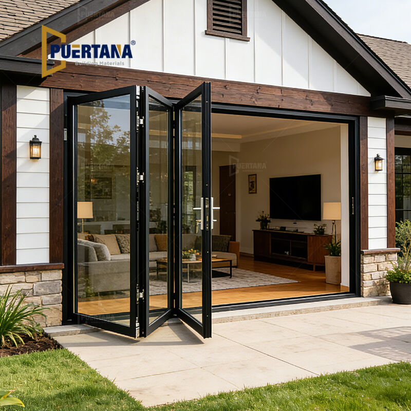 Licht Ontwerp Modern Aluminium Dubbelvouw Terrasdeur voor een Oogstrelende en Bewezen Woningrenovatie