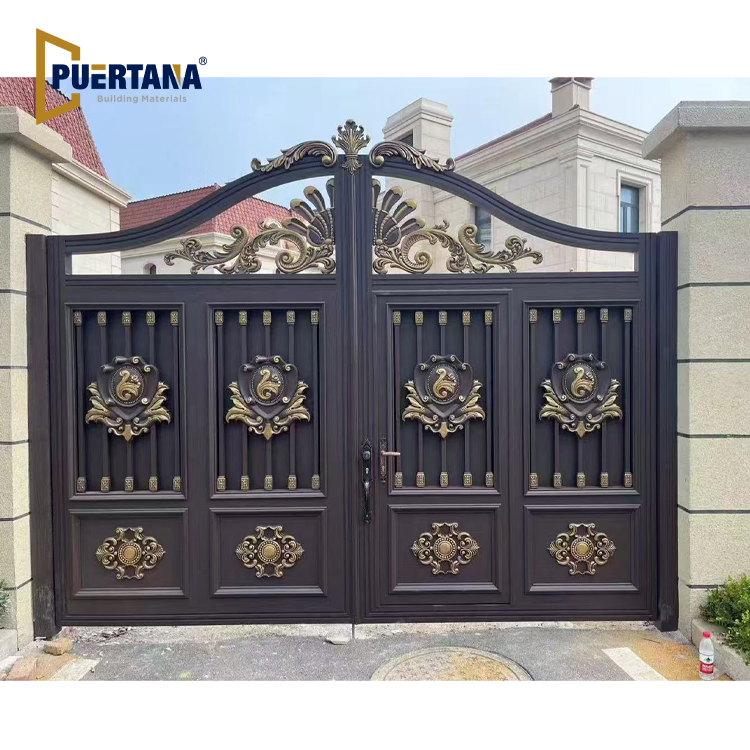Custom Durable Stylish Aluminum Entrance Driveway Main Courtyard Gates for Homes