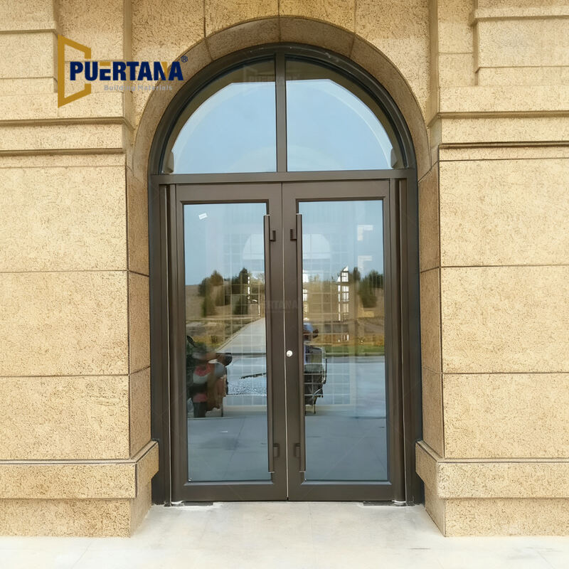 Soundproof Commercial Aluminum Storefront Pivot Glass Door - Insulated for Quiet Retail & Offices