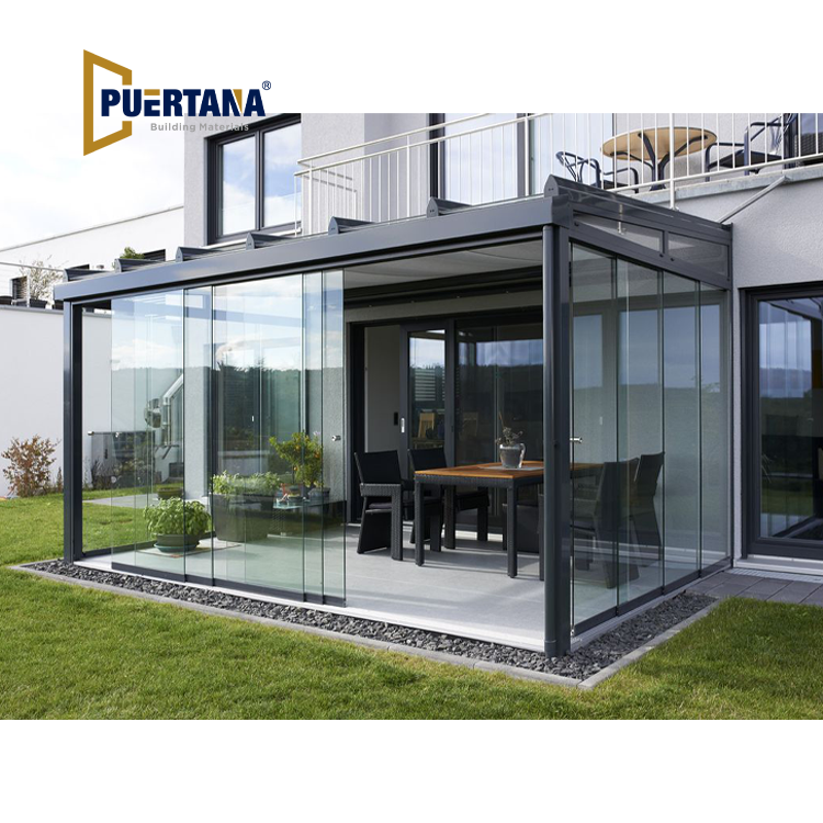 ‌Aluminum Patio Enclosure‌ – Weatherproof Frameless Sliding Door System