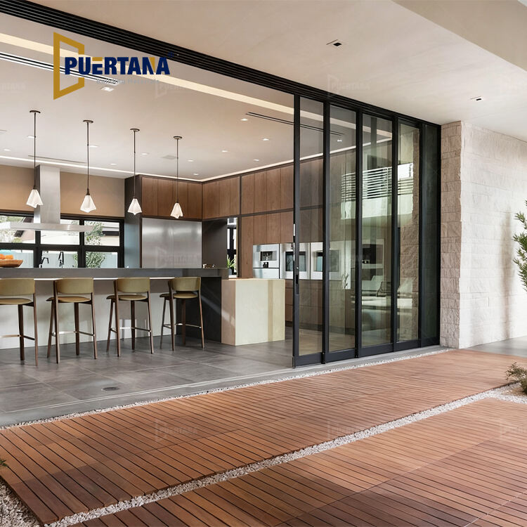 Exterior Conceal Stacking Door Sliding Patio Door Aluminium Hidden Glass Pocket Slide Doors Inside the Wall