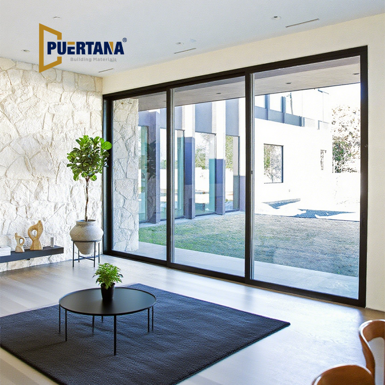 Hurricane Proof Heavy Duty Aluminium Glass Sliding Patio Door / Hurricane Impact Large Stacking Sliding Glass Door