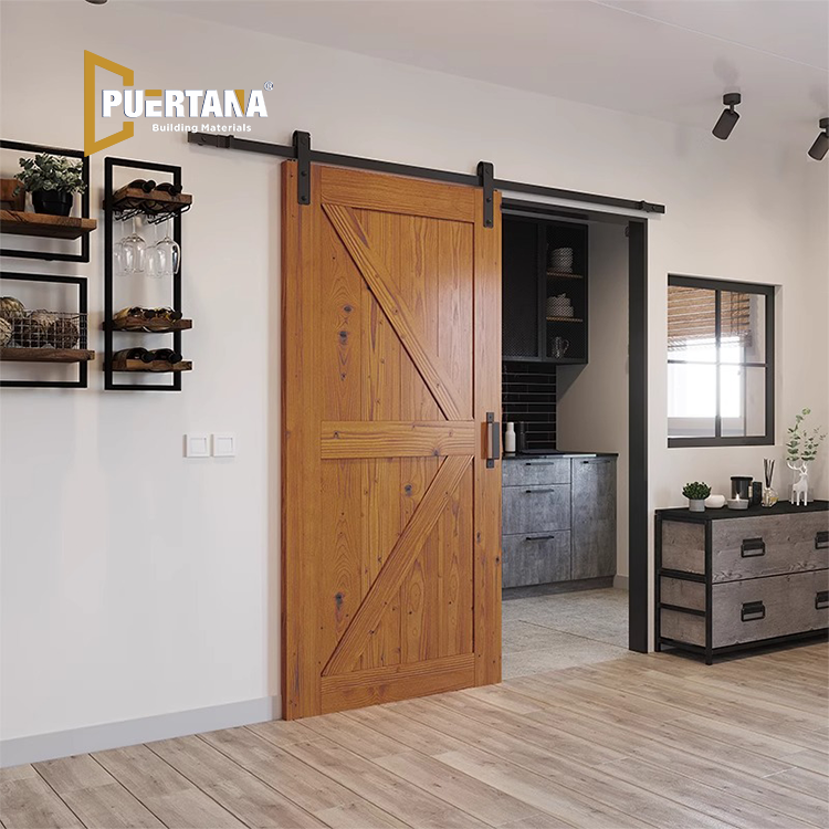 Natural Finish Wood Sliding Door for Warm Interior Vibes