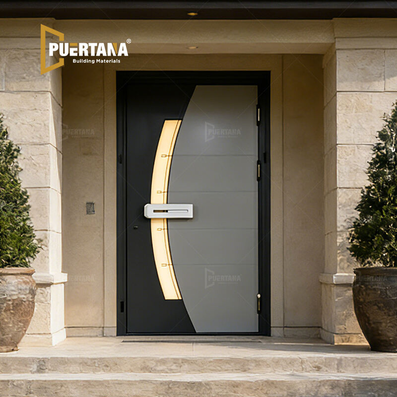 Residential Luxury Aluminium Glass Main Entry Door Front Entrance Doors For Modern House