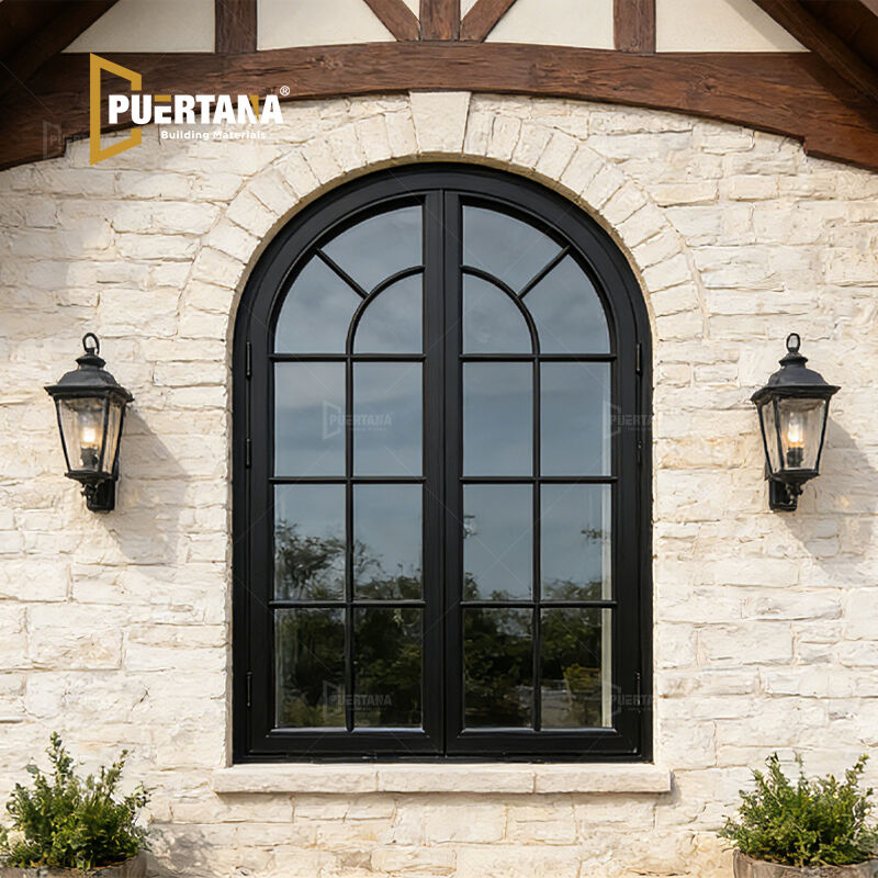 Historische Wiederherstellung Ersatz & Neubau Heritage Fenster Aluminium Flügelfenster mit Rundbogenoberseite