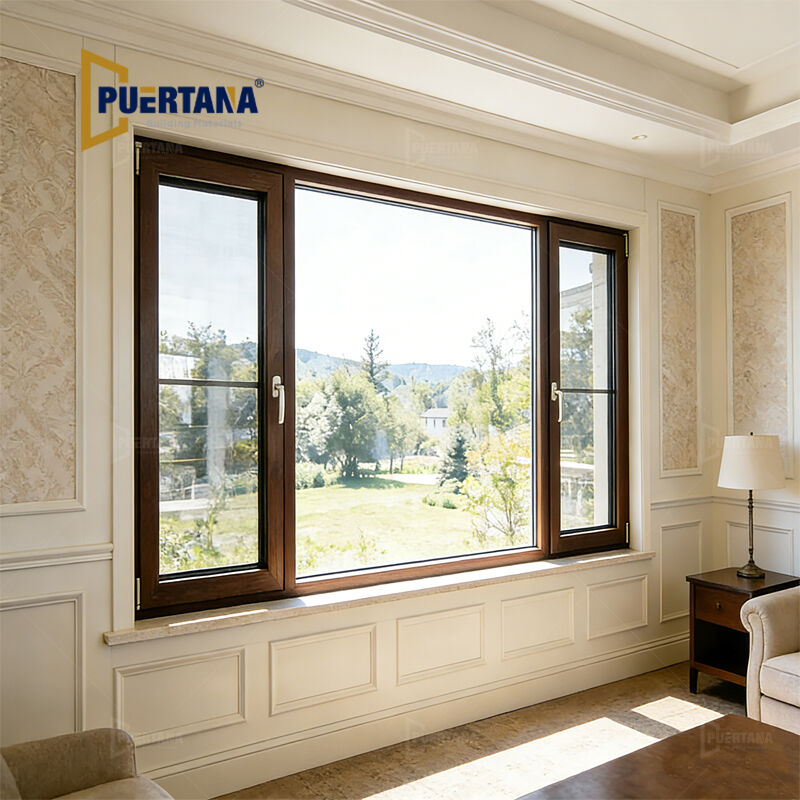 Energy-Saving Premium Composite Aluminium Clad Wood Tilt And Turn Windows For Passive House