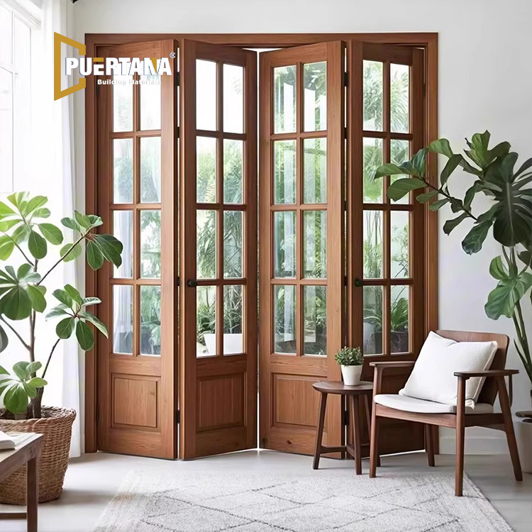 ‌Customizable Wood Folding Partition Door for Homes