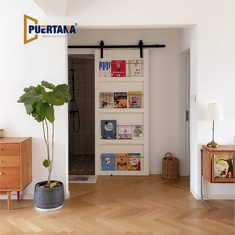 ‌Smooth-Gliding Wooden Barn Door for Home Interiors Bookcase