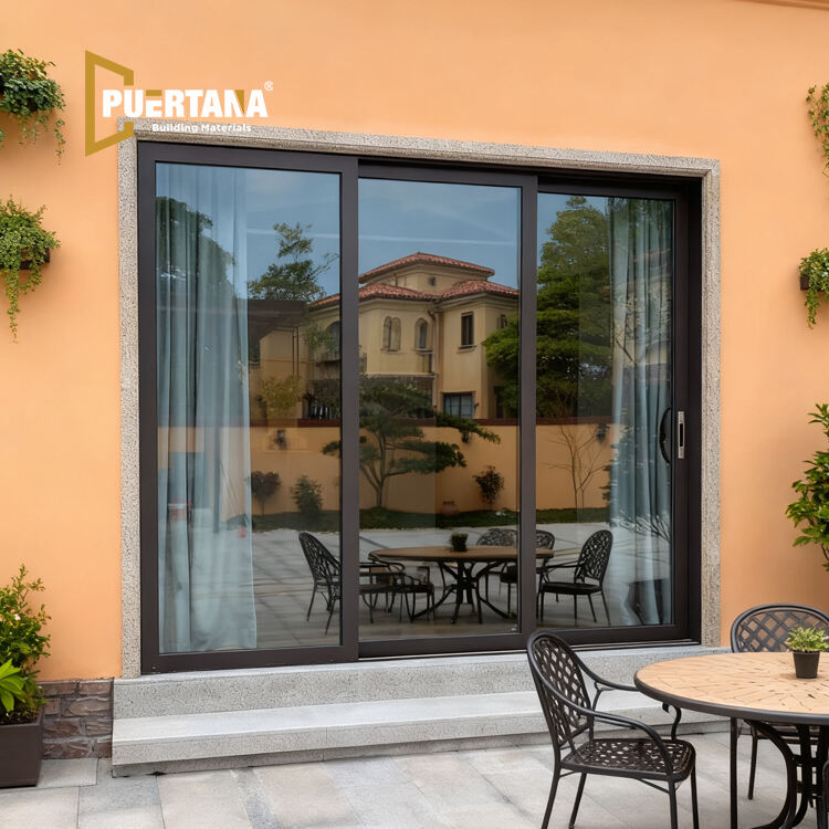 Porte-fenêtre coulissante en verre aluminium pour balcon terrasse véranda maison